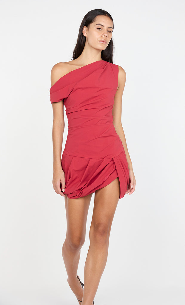 ANGELINA BUBBLE MINI DRESS - CHERRY