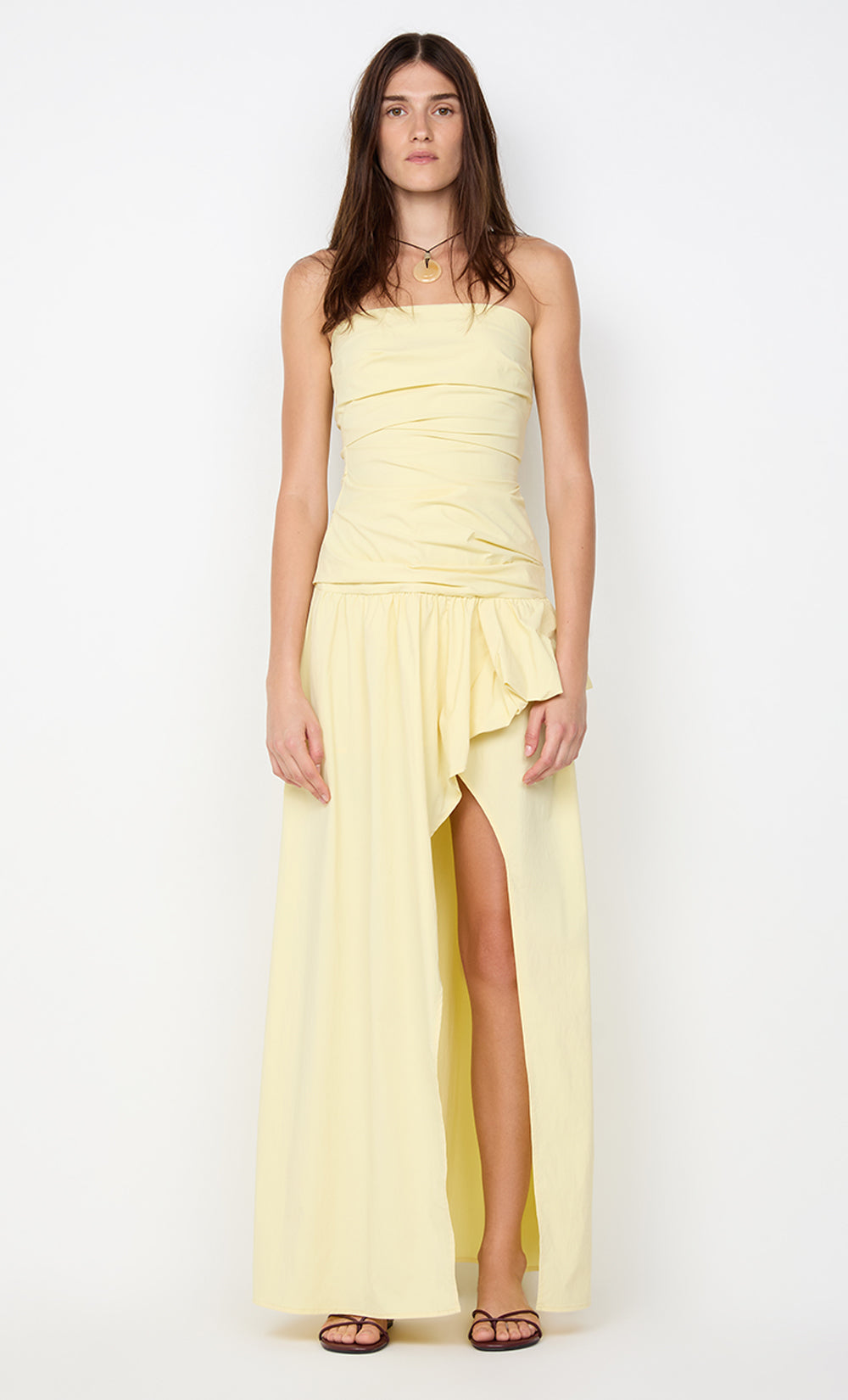 DANTE STRAPLESS MAXI DRESS - ICE YELLOW