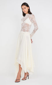 AUDREY ASYM MIDI DRESS - IVORY