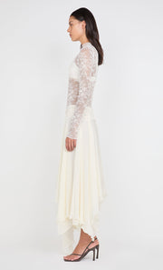 AUDREY ASYM MIDI DRESS - IVORY