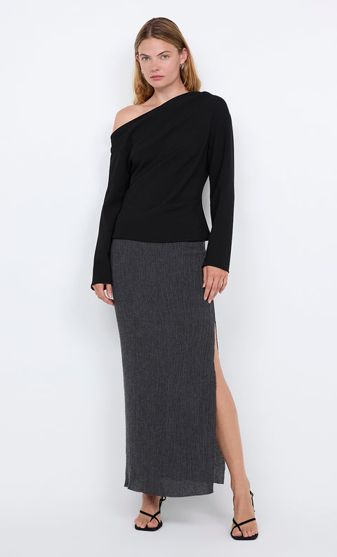 ELENA MAXI SKIRT - CHARCOAL