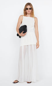 RAVYN BOAT NECK TOP - WHITE