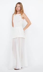 RAVYN BOAT NECK TOP - WHITE