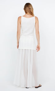 RAVYN BOAT NECK TOP - WHITE