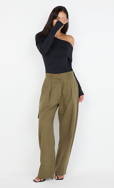 TILLIE DRAPE TOP - BLACK