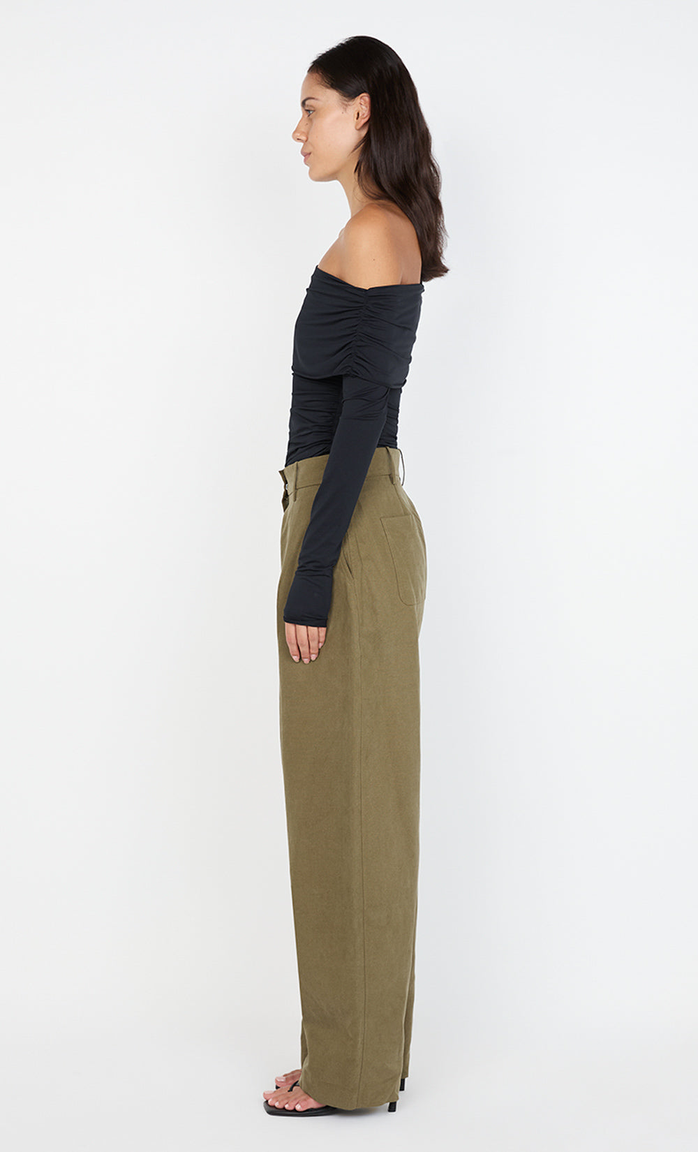 TILLIE DRAPE TOP - BLACK