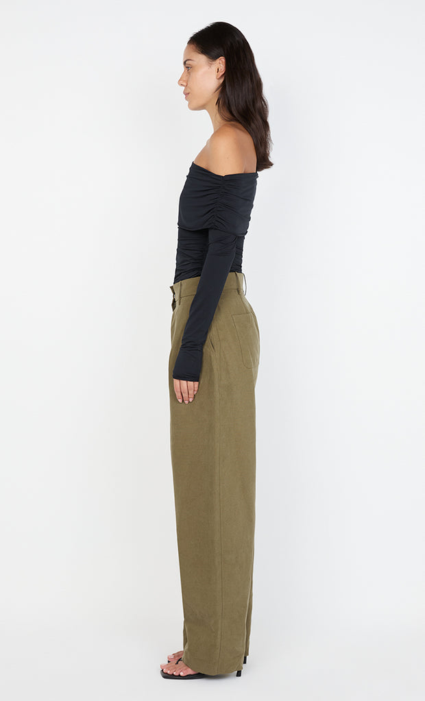 TILLIE DRAPE TOP - BLACK