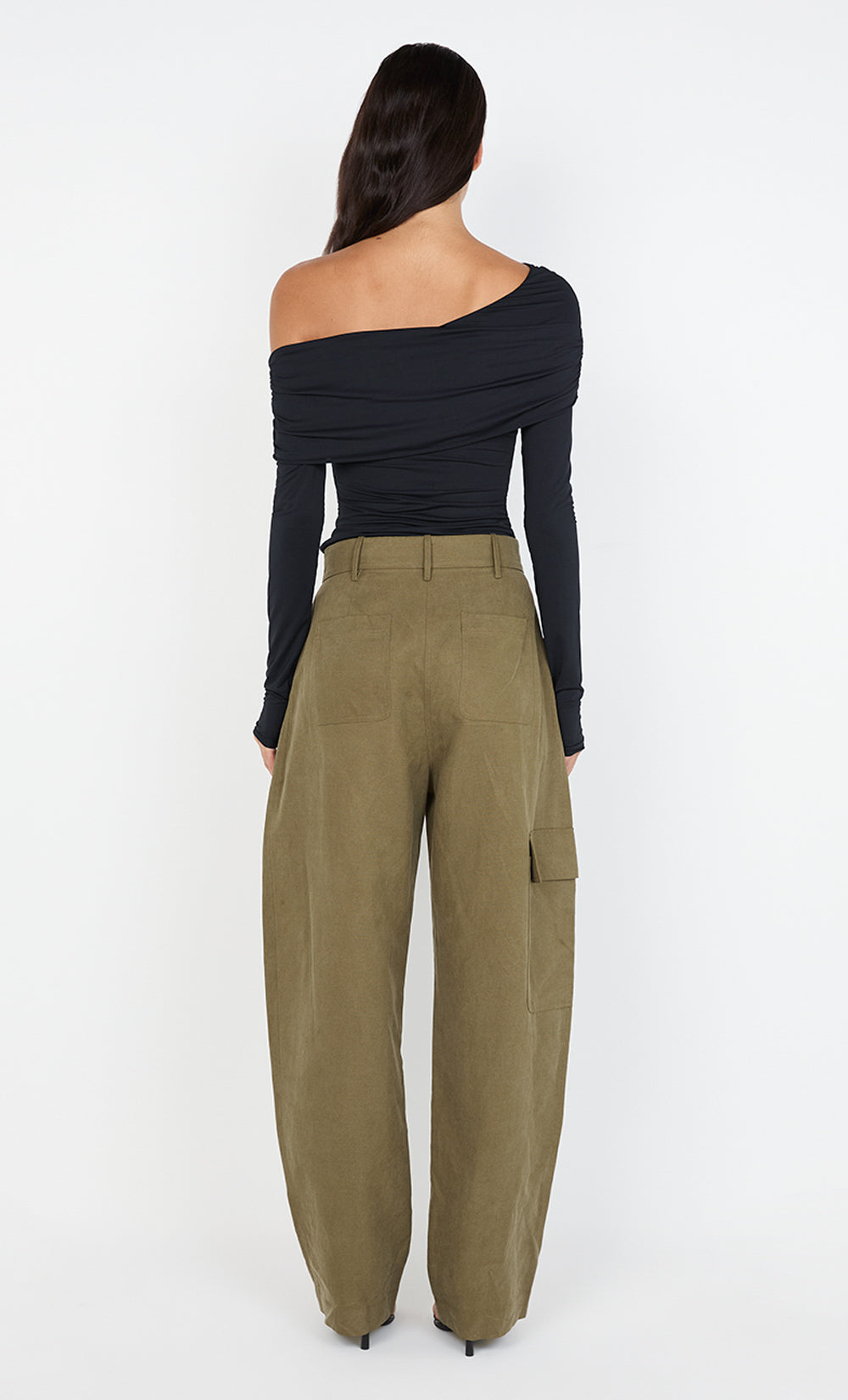 TILLIE DRAPE TOP - BLACK