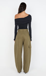 TILLIE DRAPE TOP - BLACK