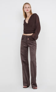 AURELIA WRAP TOP - DARK CHOCOLATE