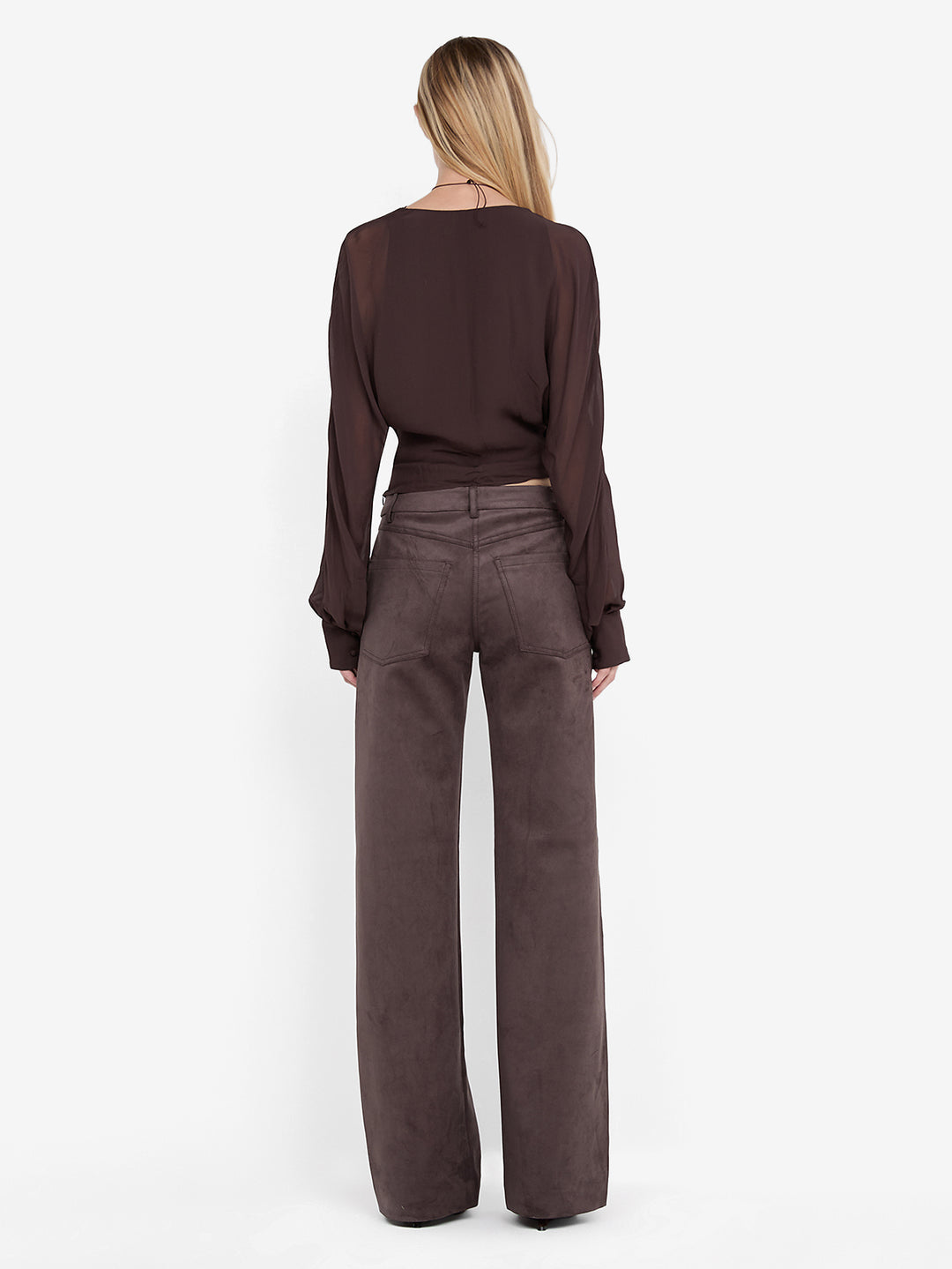 AURELIA WRAP TOP - DARK CHOCOLATE