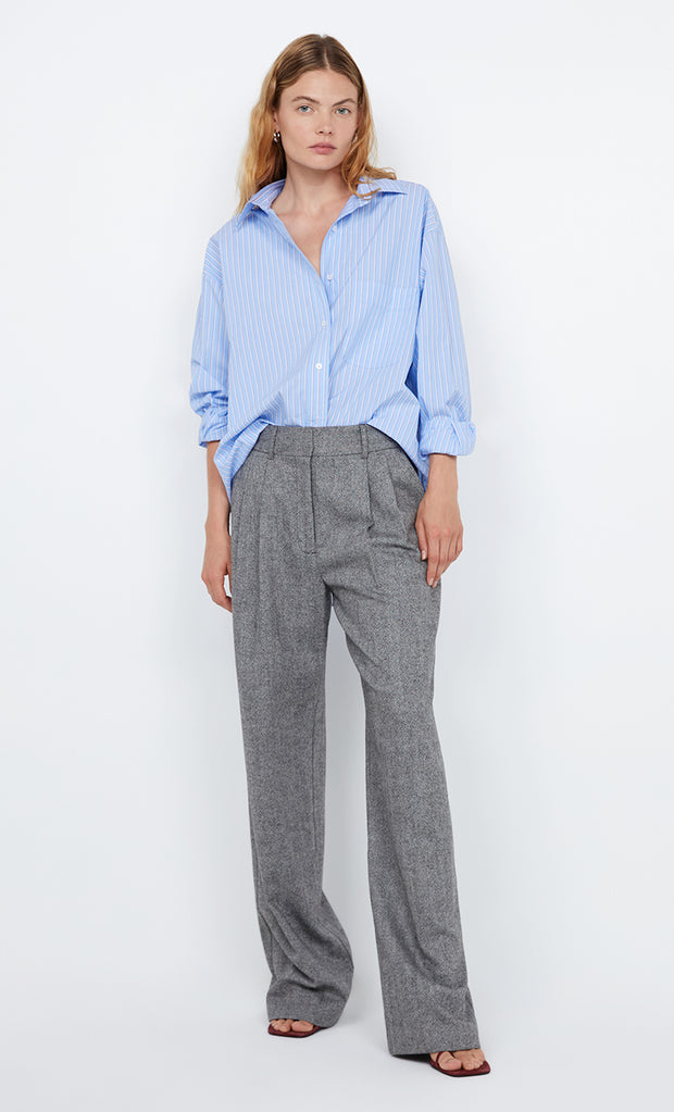 SACLAY OVERSIZED SHIRT - SKY CAMEL STRIPE