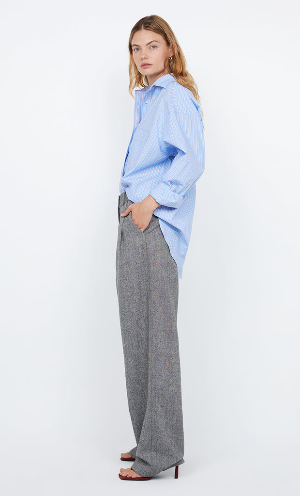 SACLAY OVERSIZED SHIRT - SKY CAMEL STRIPE