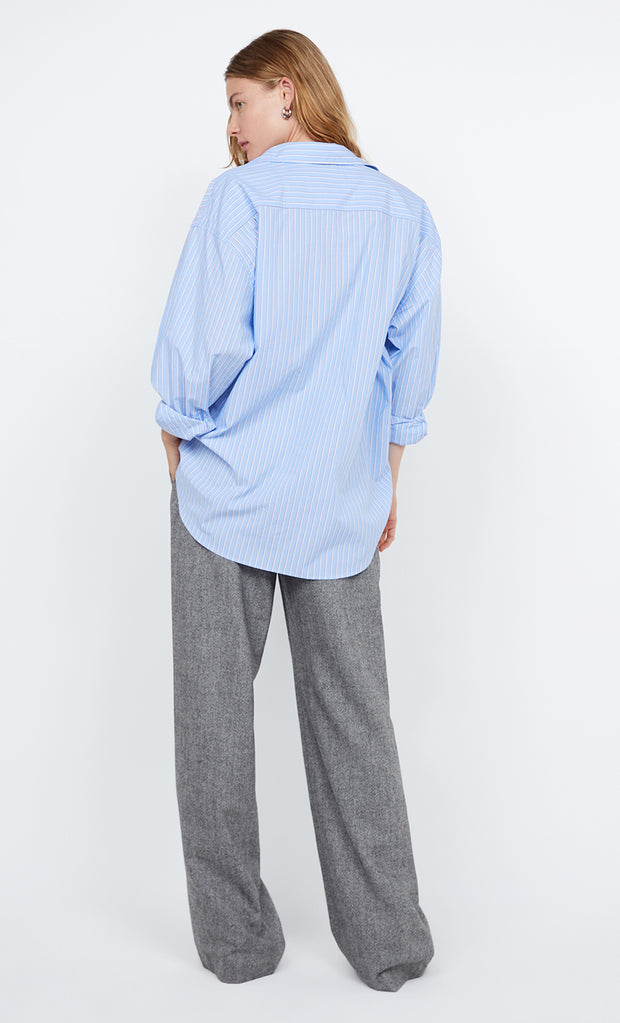 SACLAY OVERSIZED SHIRT - SKY CAMEL STRIPE