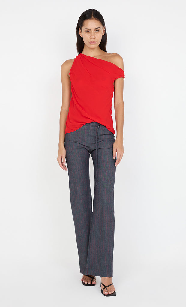 AUDE PANT  - CHARCOAL/RED PINS
