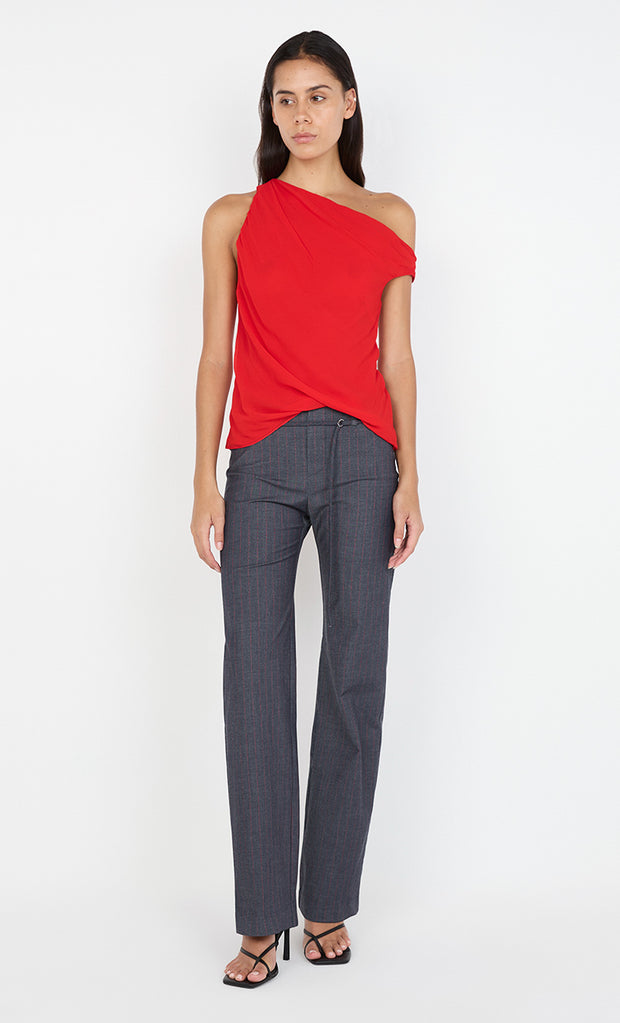 AUDE PANT  - CHARCOAL/RED PINS