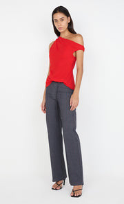 AUDE PANT  - CHARCOAL/RED PINS