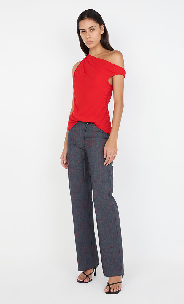 AUDE PANT  - CHARCOAL/RED PINS
