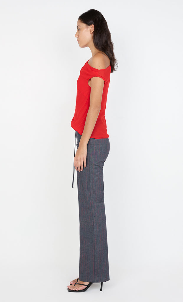 AUDE PANT  - CHARCOAL/RED PINS