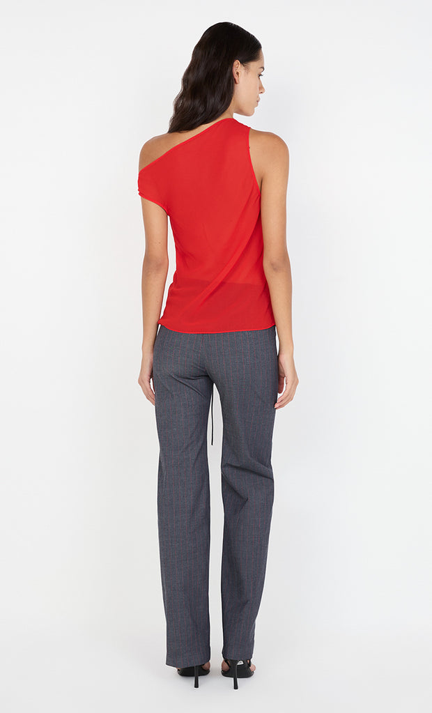 AUDE PANT  - CHARCOAL/RED PINS