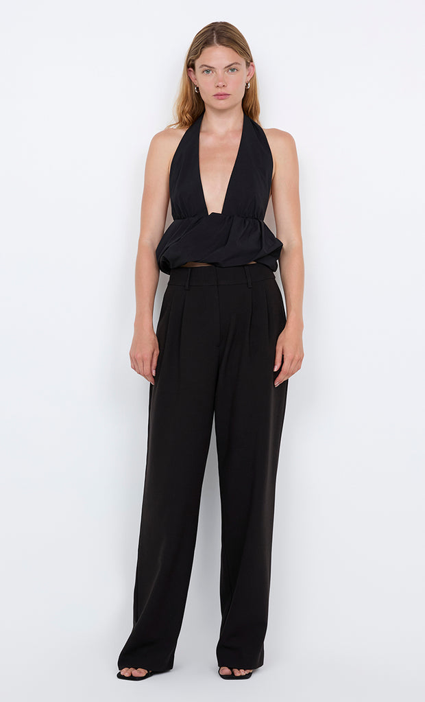 APOLLINE HALTER TOP - BLACK