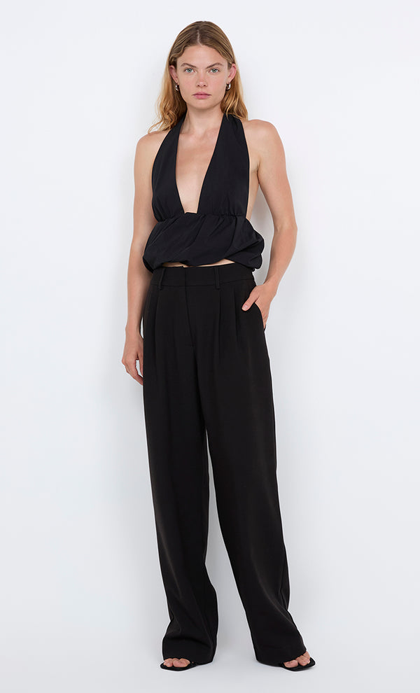 APOLLINE HALTER TOP - BLACK