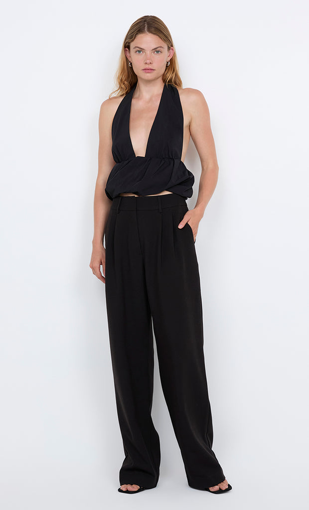 APOLLINE HALTER TOP - BLACK