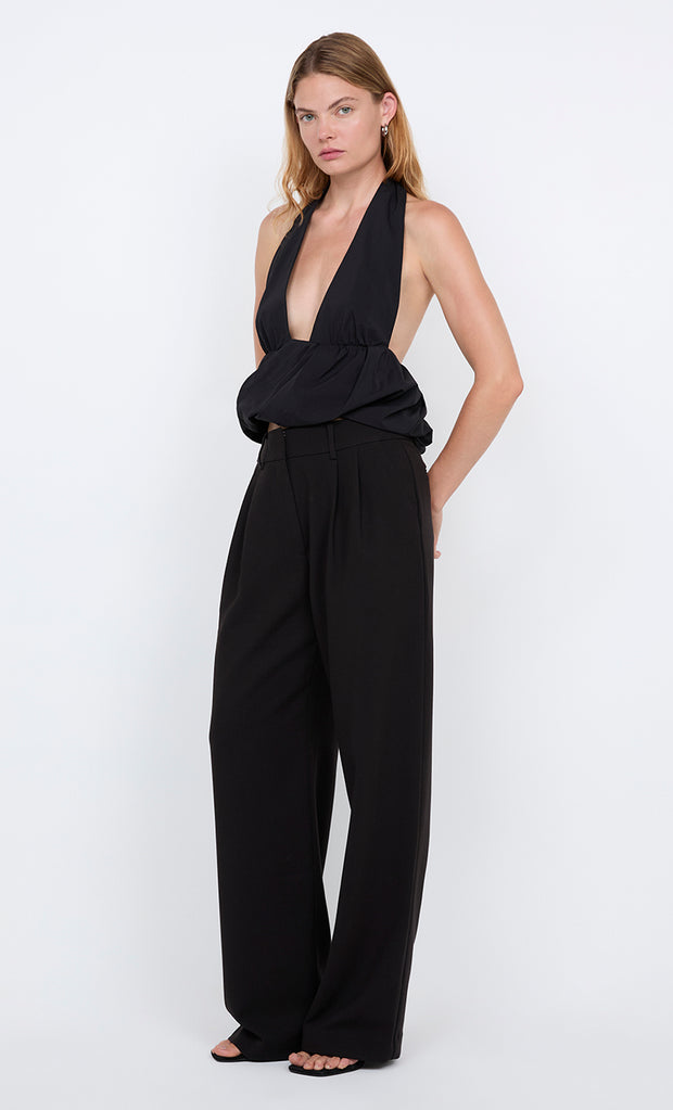 APOLLINE HALTER TOP - BLACK