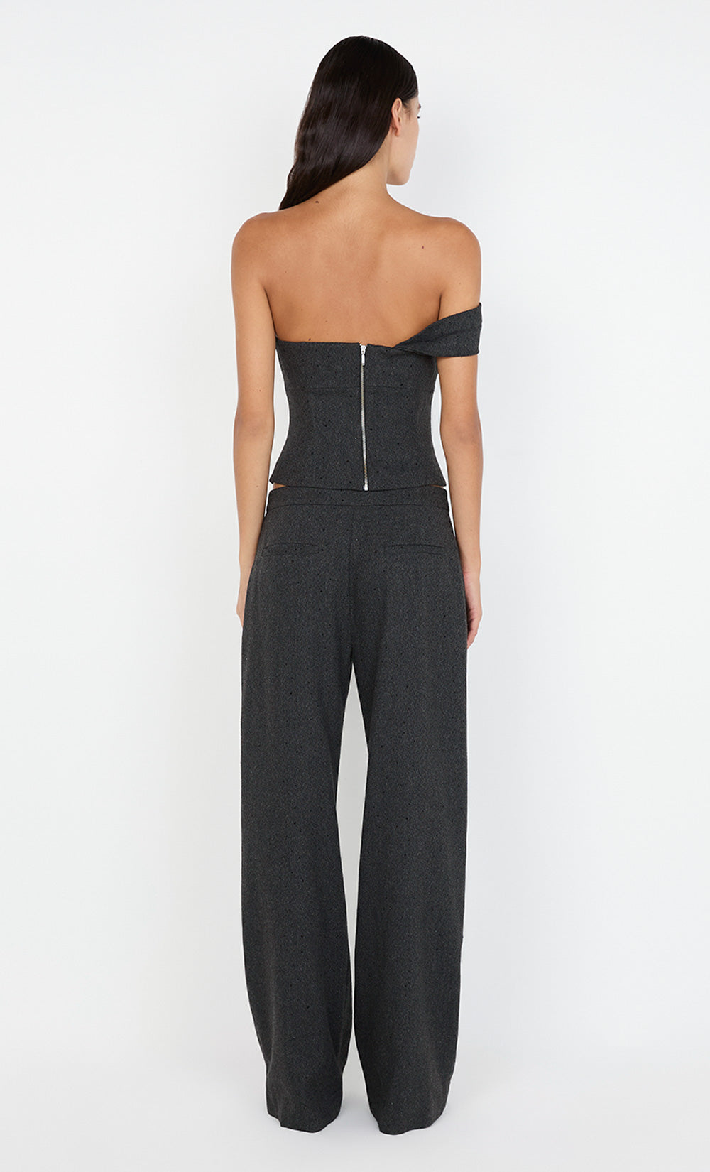 SHAE ASYM TOP - CHARCOAL