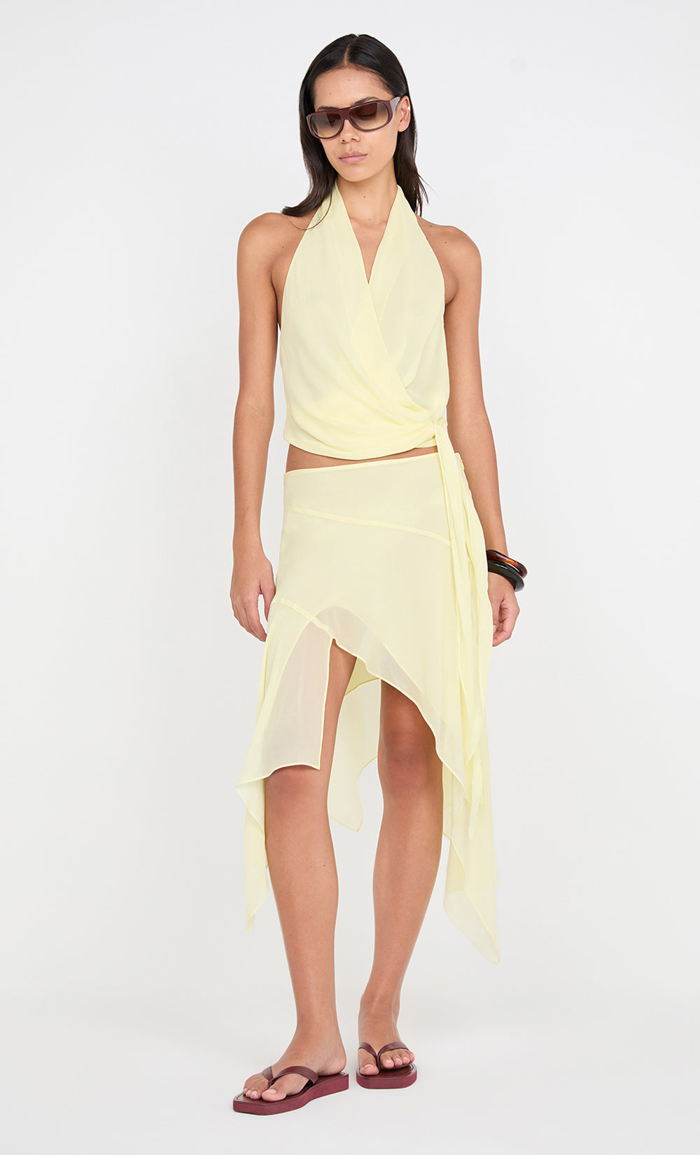 LOLITA ASYM SKIRT - ICE YELLOW