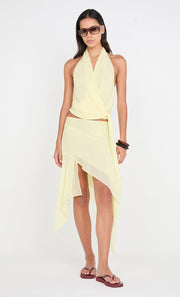 LOLITA ASYM SKIRT - ICE YELLOW