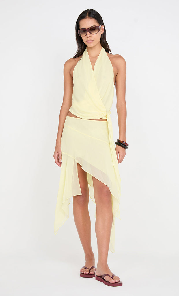 LOLITA ASYM SKIRT - ICE YELLOW