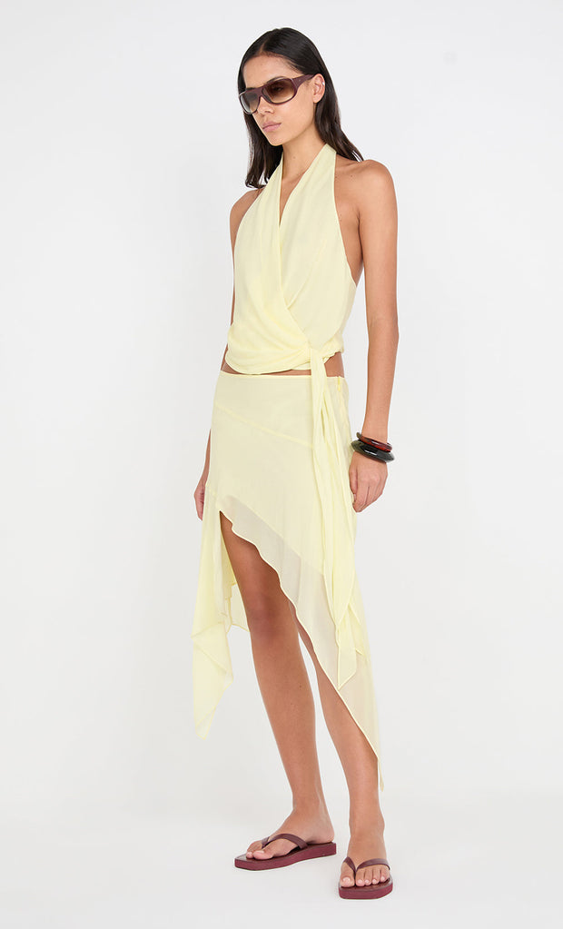 LOLITA ASYM SKIRT - ICE YELLOW