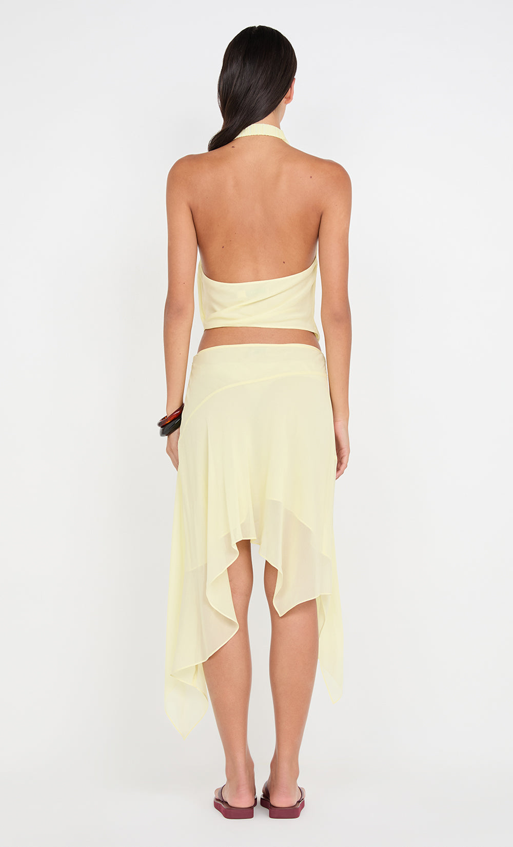 LOLITA ASYM SKIRT - ICE YELLOW