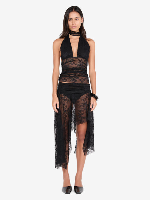 AUDREY HALTER TOP - BLACK