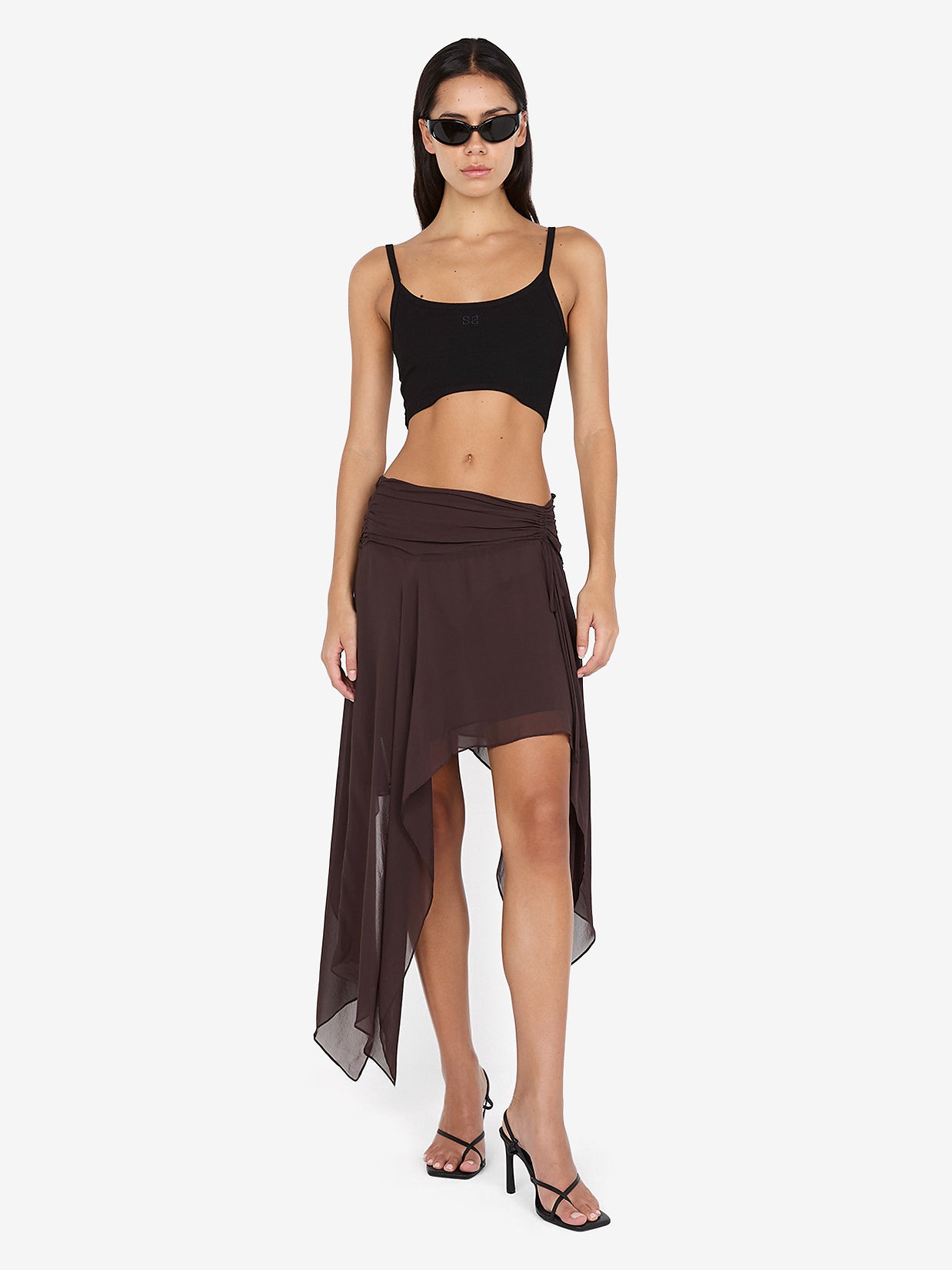 TALLIS ASYM SKIRT - DARK CHOCOLATE – BEC + BRIDGE US