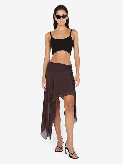 KODY CROPPED RIB TANK - BLACK