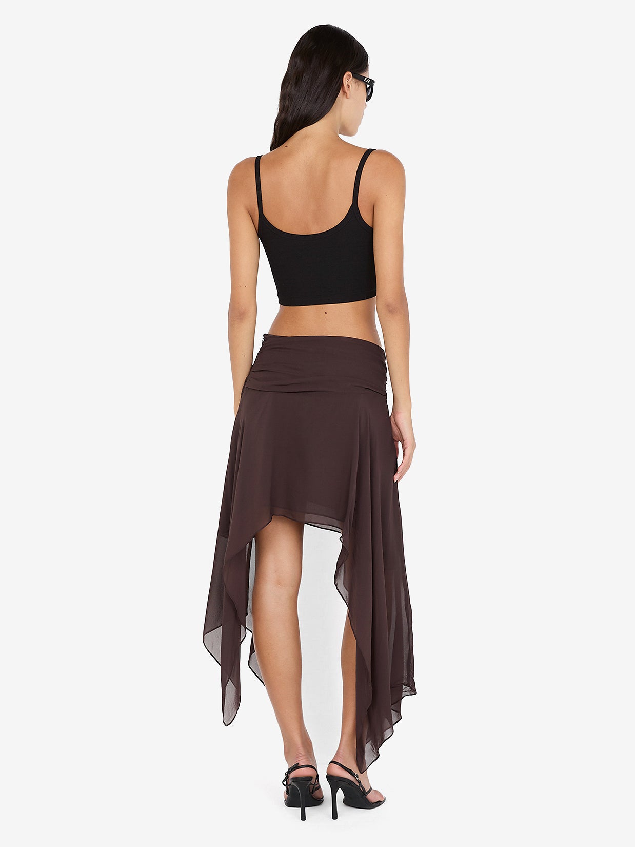 TALLIS ASYM SKIRT - DARK CHOCOLATE – BEC + BRIDGE US