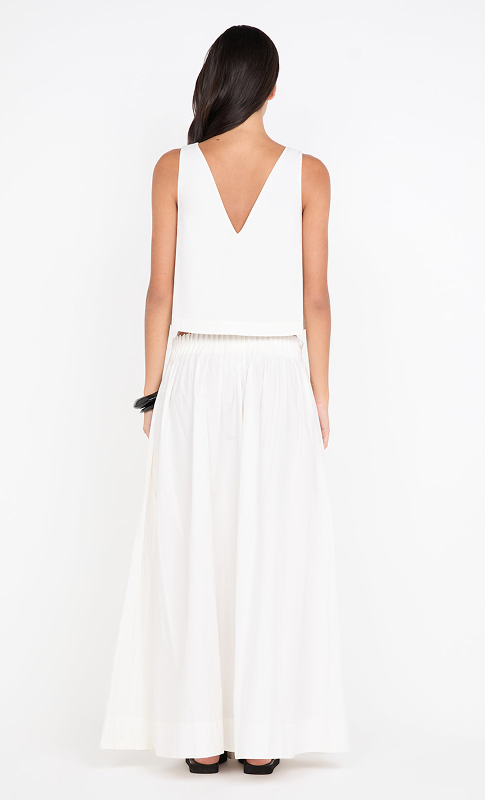 ALUCA V NECK TOP - WHITE