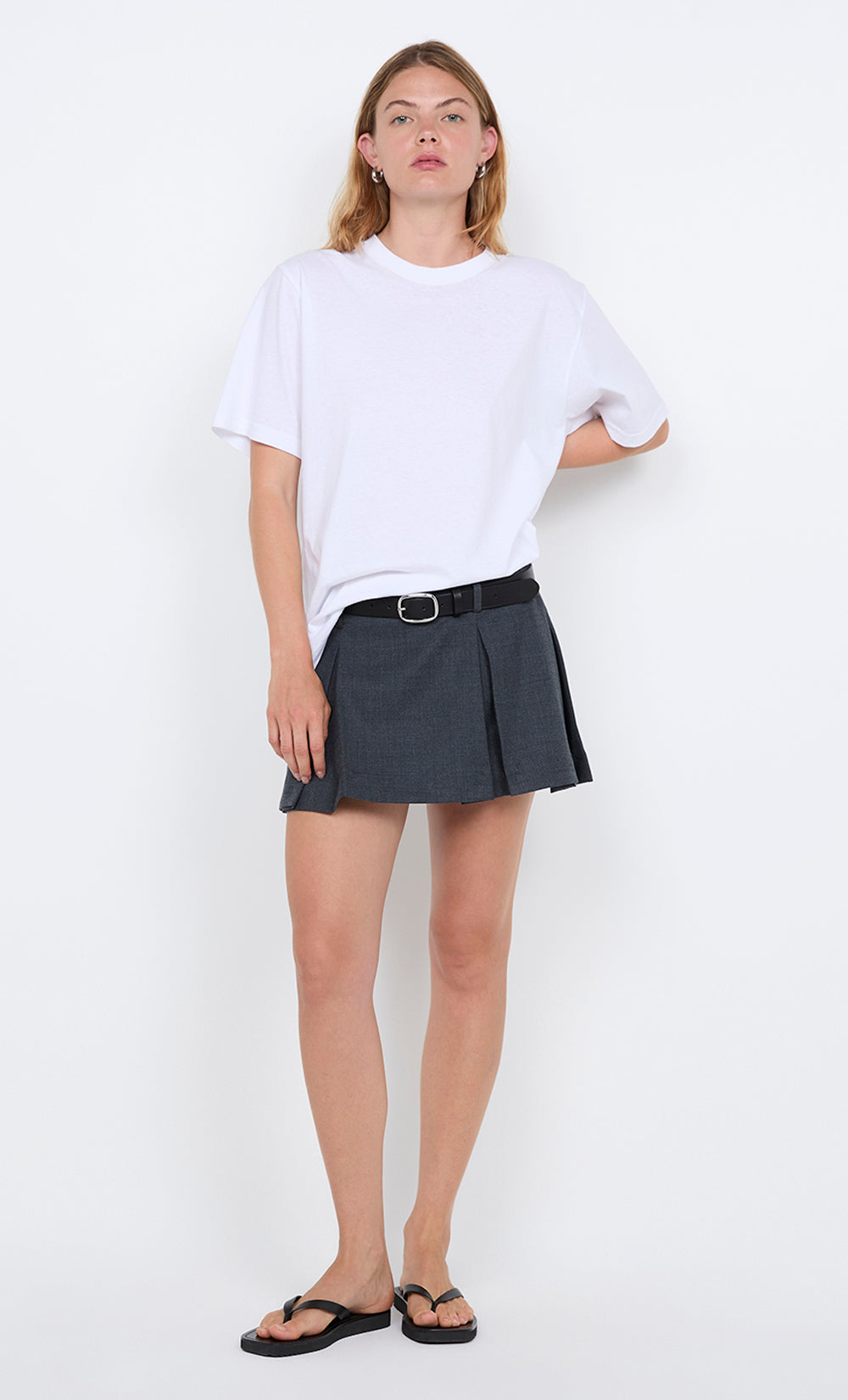 PERL MINI SKIRT - CHARCOAL