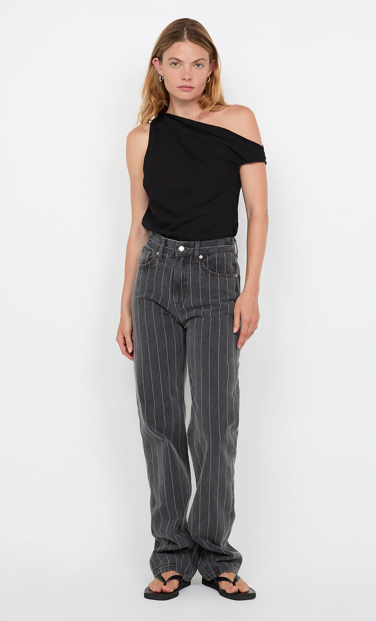 GALE JEAN - SILVER GREY PINSTRIPE