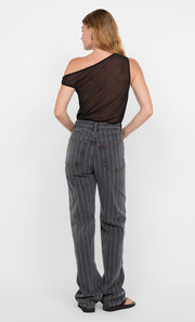 GALE JEAN - SILVER GREY PINSTRIPE
