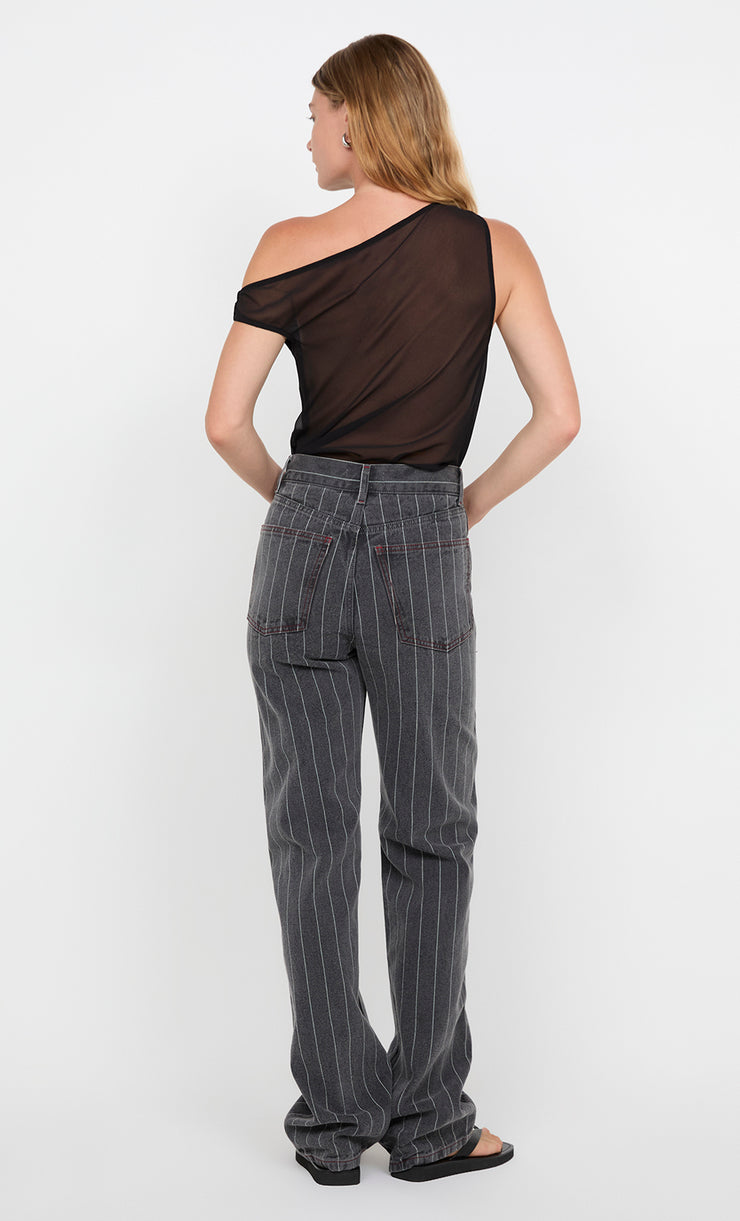 GALE JEAN - SILVER GREY PINSTRIPE