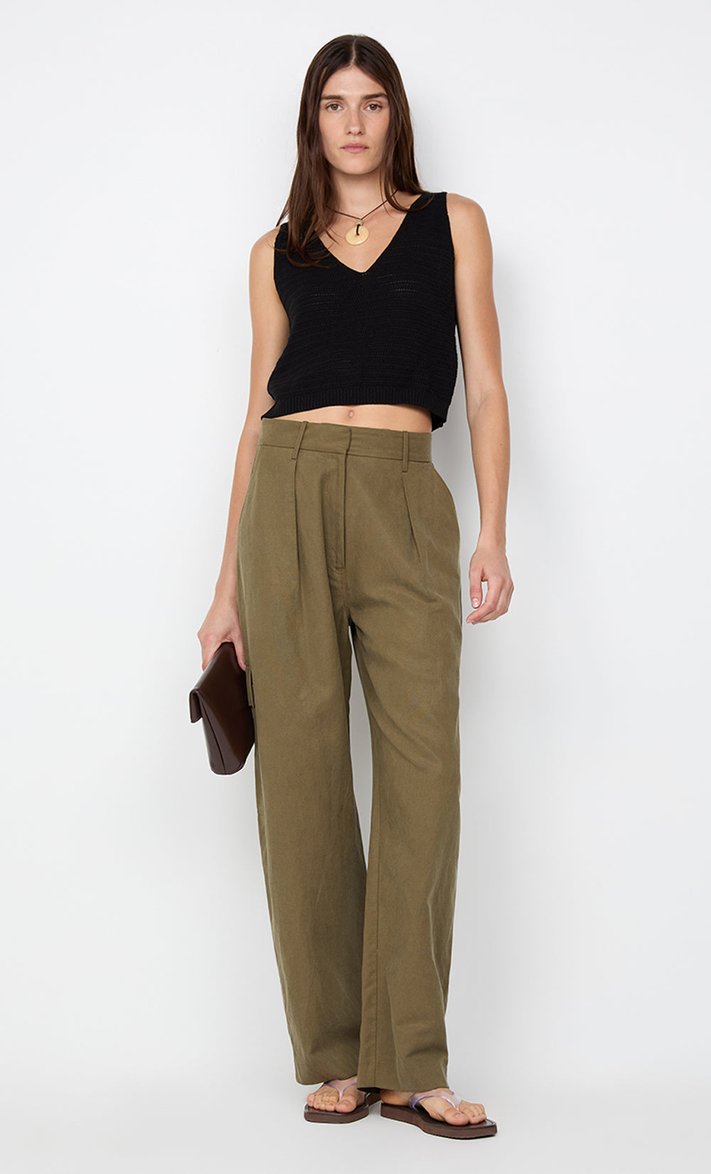 LEONA POCKET PANT - OLIVE