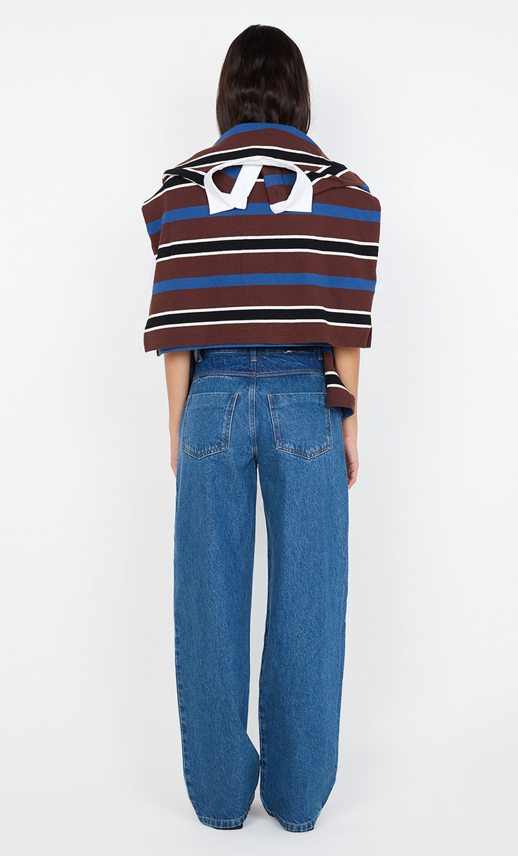 LUCIEN CONTRAST JEAN - INDIGO/WASHED DENIM