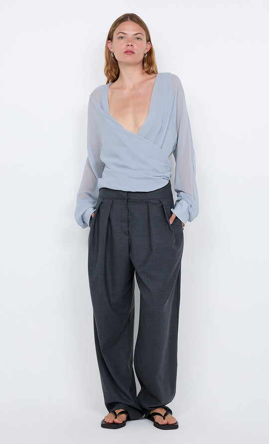 Aurelia Wrap Top in Cloud Blue - BEC + BRIDGE – BEC + BRIDGE US
