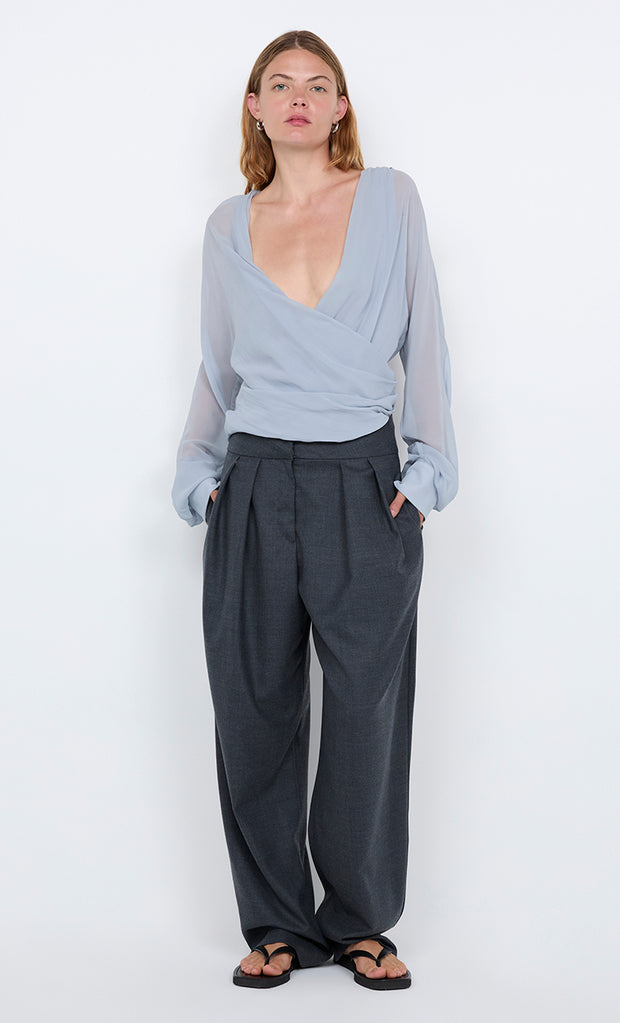 AURELIA WRAP TOP - CLOUD BLUE