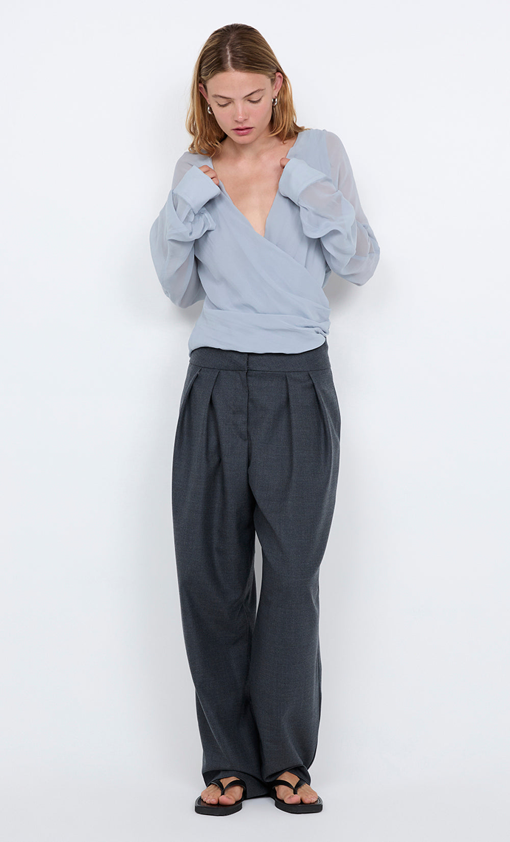 AURELIA WRAP TOP - CLOUD BLUE