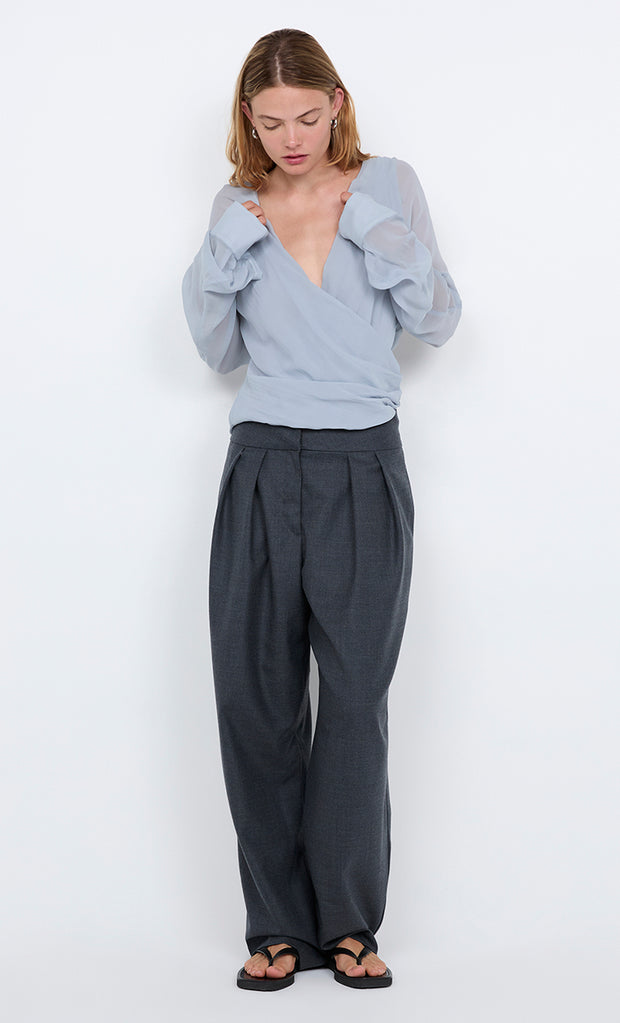 AURELIA WRAP TOP - CLOUD BLUE