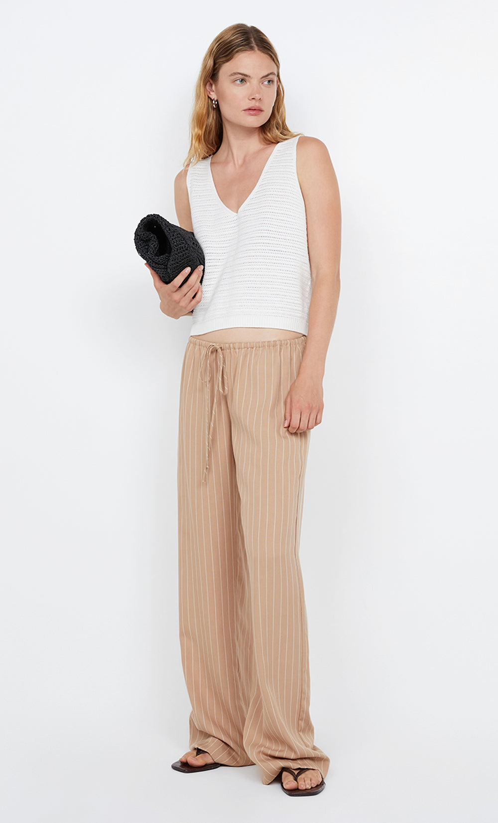 ALMERIA PANT - CAMEL STRIPE